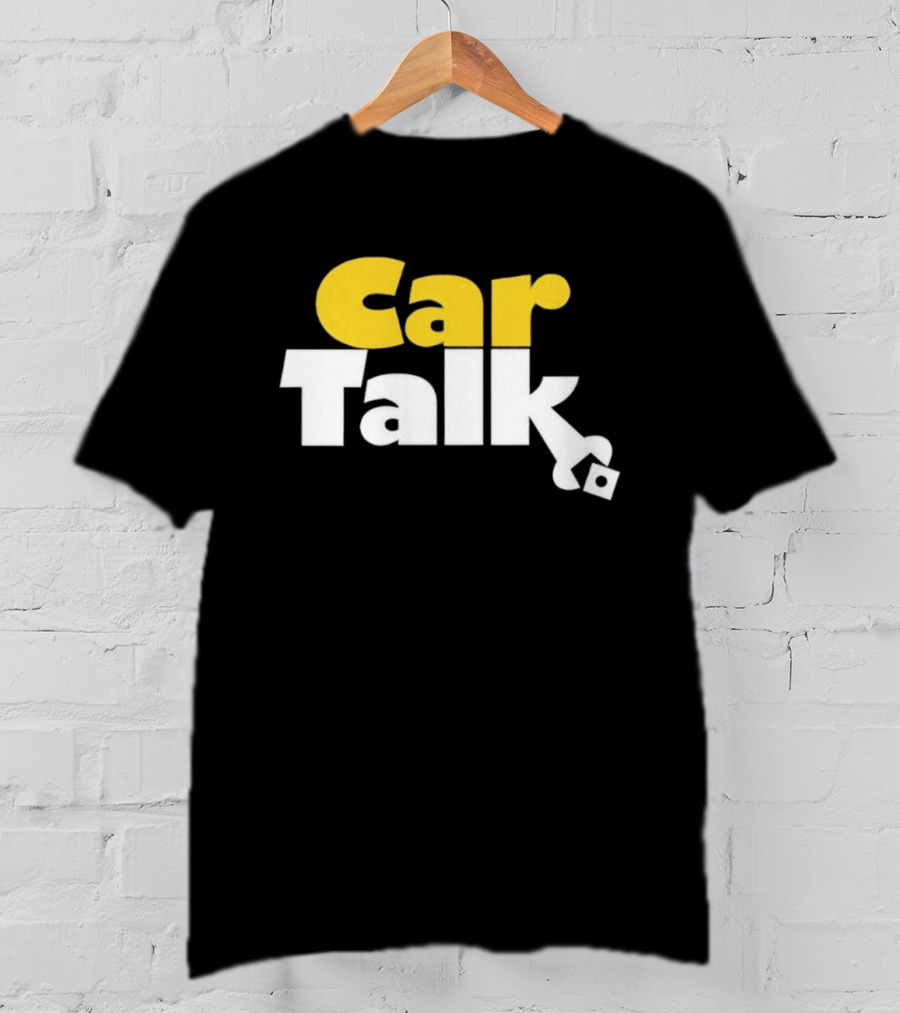 Car Talk NPR Show Logo Yellow And White Text With Wrench Symbol T-Shirt