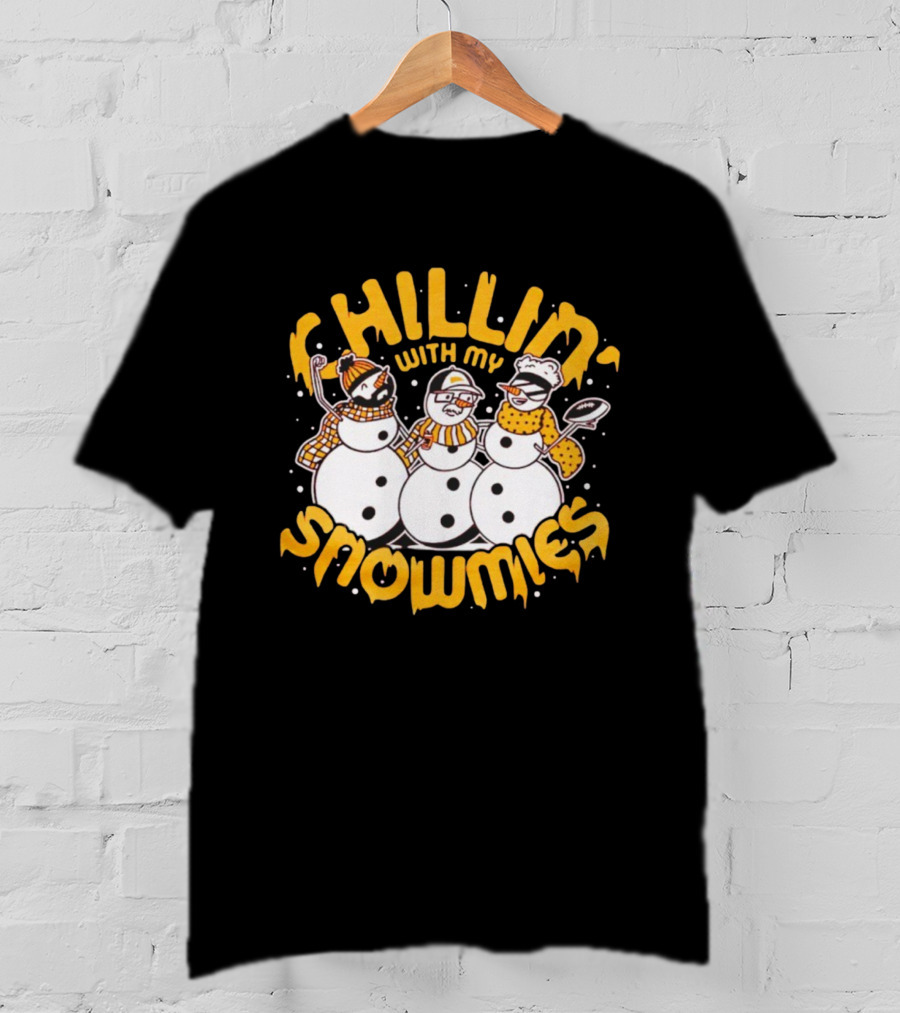 Chillin' With My Snowmies Funny Winter Holiday Snowmen Humor T-Shirt