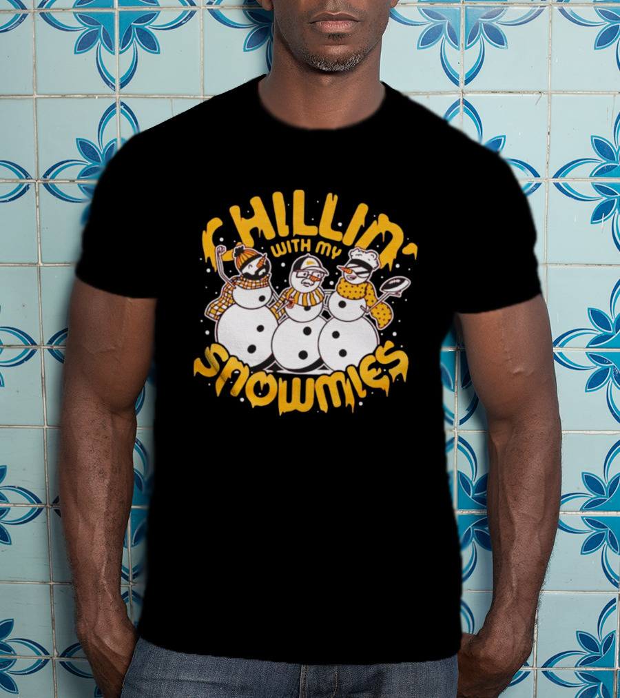 Chillin' With My Snowmies Funny Winter Holiday Snowmen Humor T-Shirt