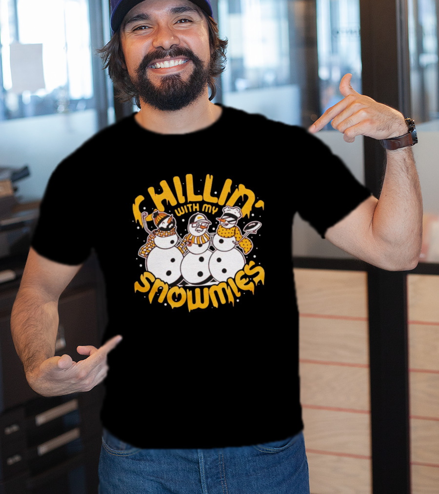 Chillin' With My Snowmies Funny Winter Holiday Snowmen Humor T-Shirt