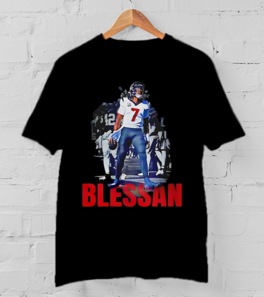 Cj Stroud Blessan Number 7 Houston Texans Football T-Shirt