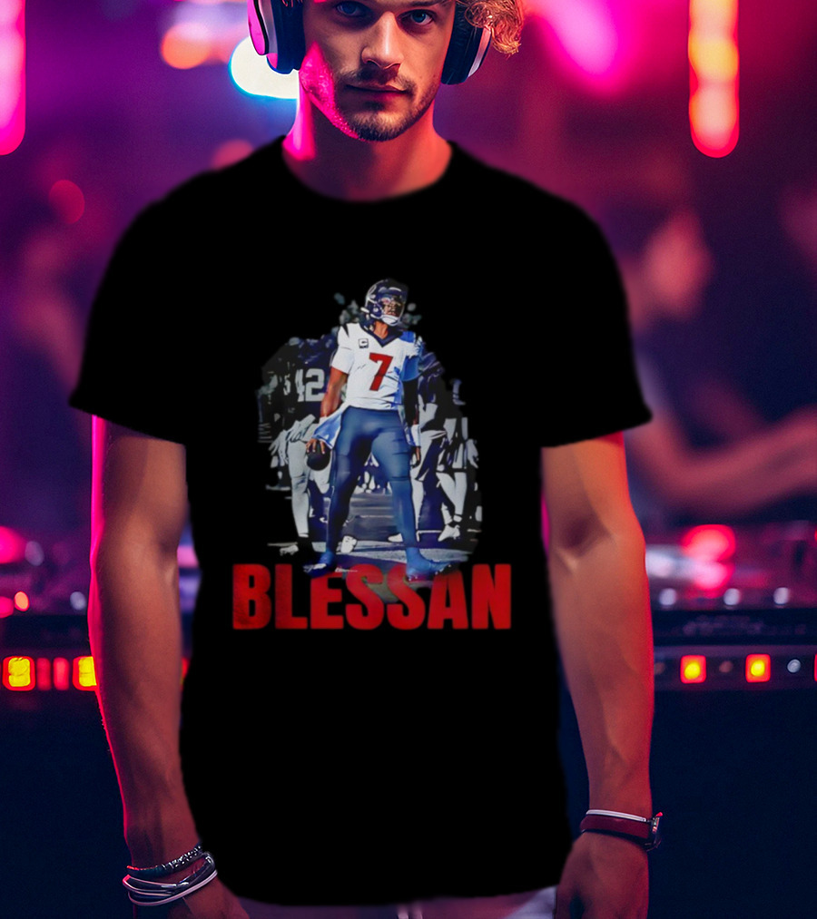 Cj Stroud Blessan Number 7 Houston Texans Football T-Shirt