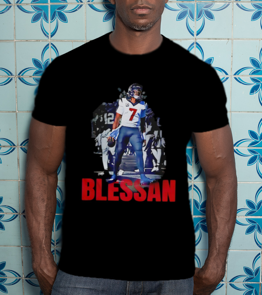 Cj Stroud Blessan Number 7 Houston Texans Football T-Shirt