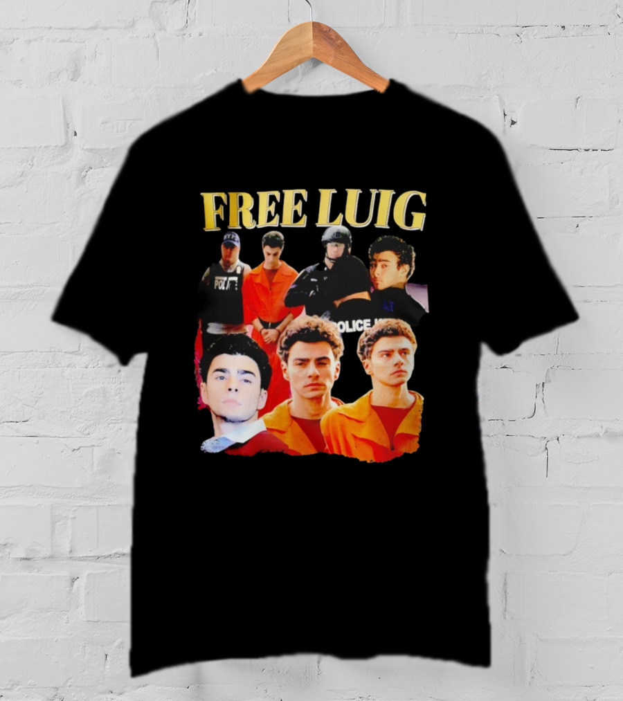 Free Luigi Nypd Police Shot Collage T-Shirt