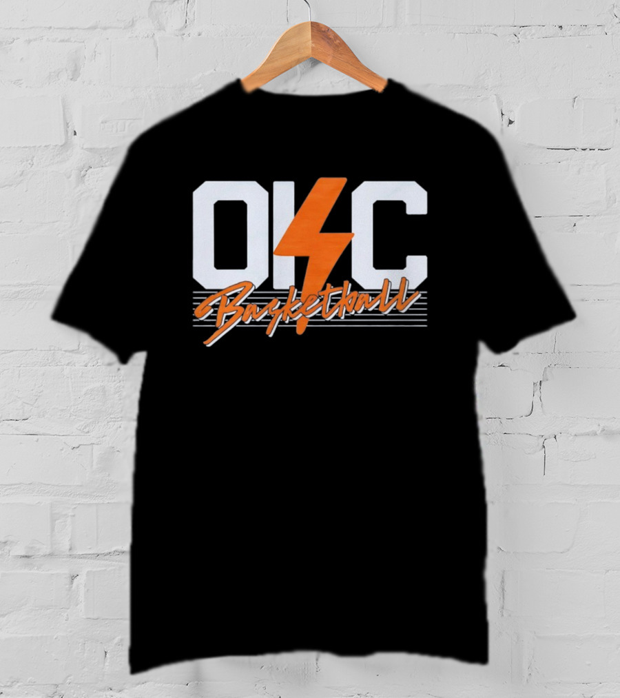 OKC Basketball Lightning Bolt Oklahoma City Thunder T-Shirt