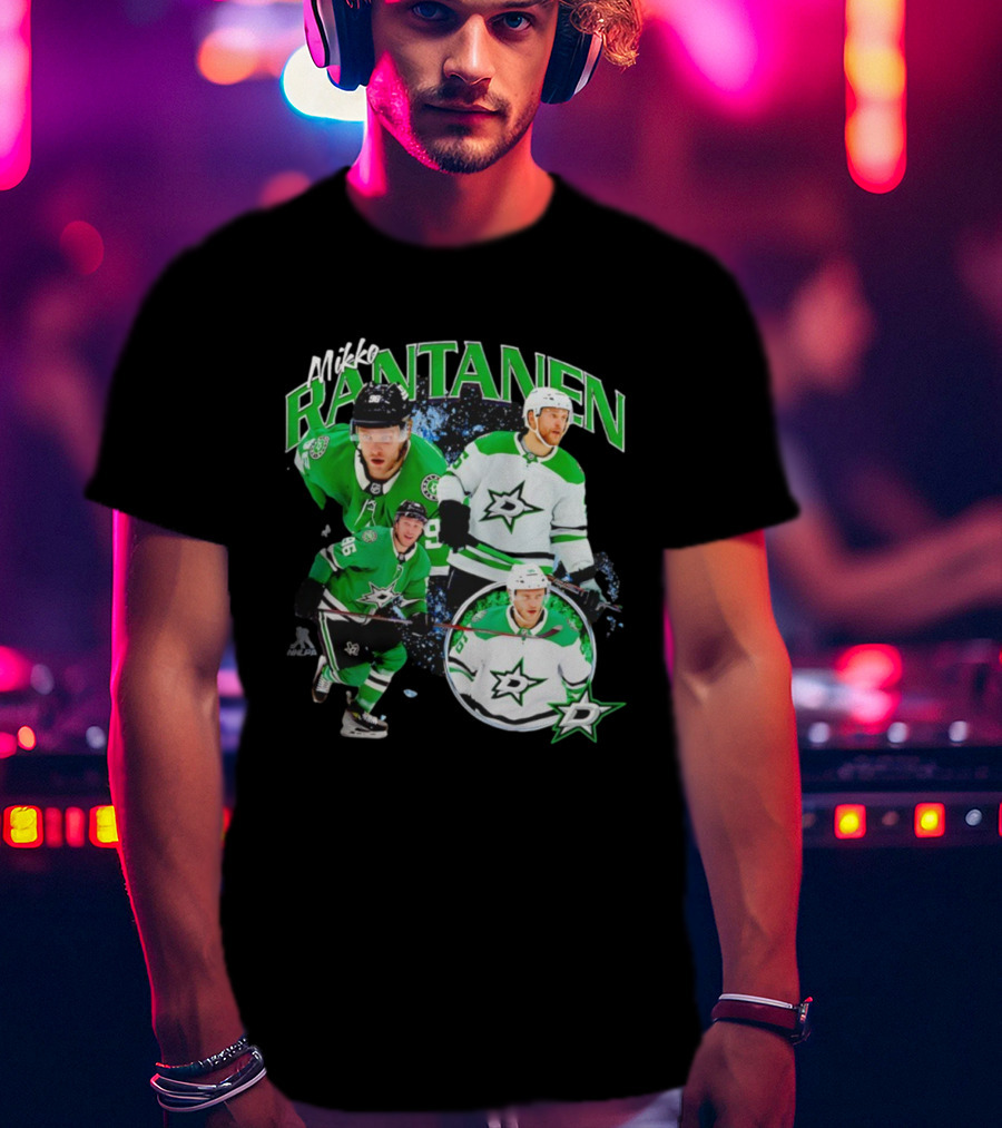 Mikko Rantanen Dallas Stars Number 96 Hockey Player Green And White Jersey T-Shirt