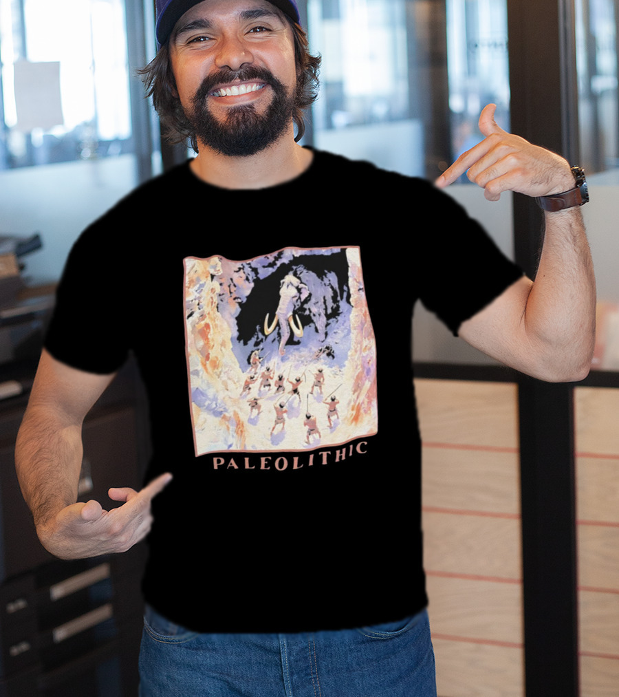 Paleolithic Mammoth Hunters Cave Painting T-Shirt