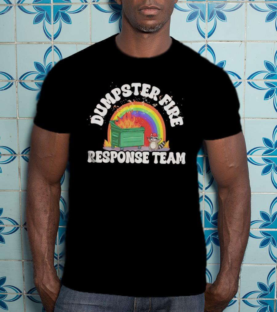 Dumpster Fire Response Team Raccoon Rainbow T-Shirt