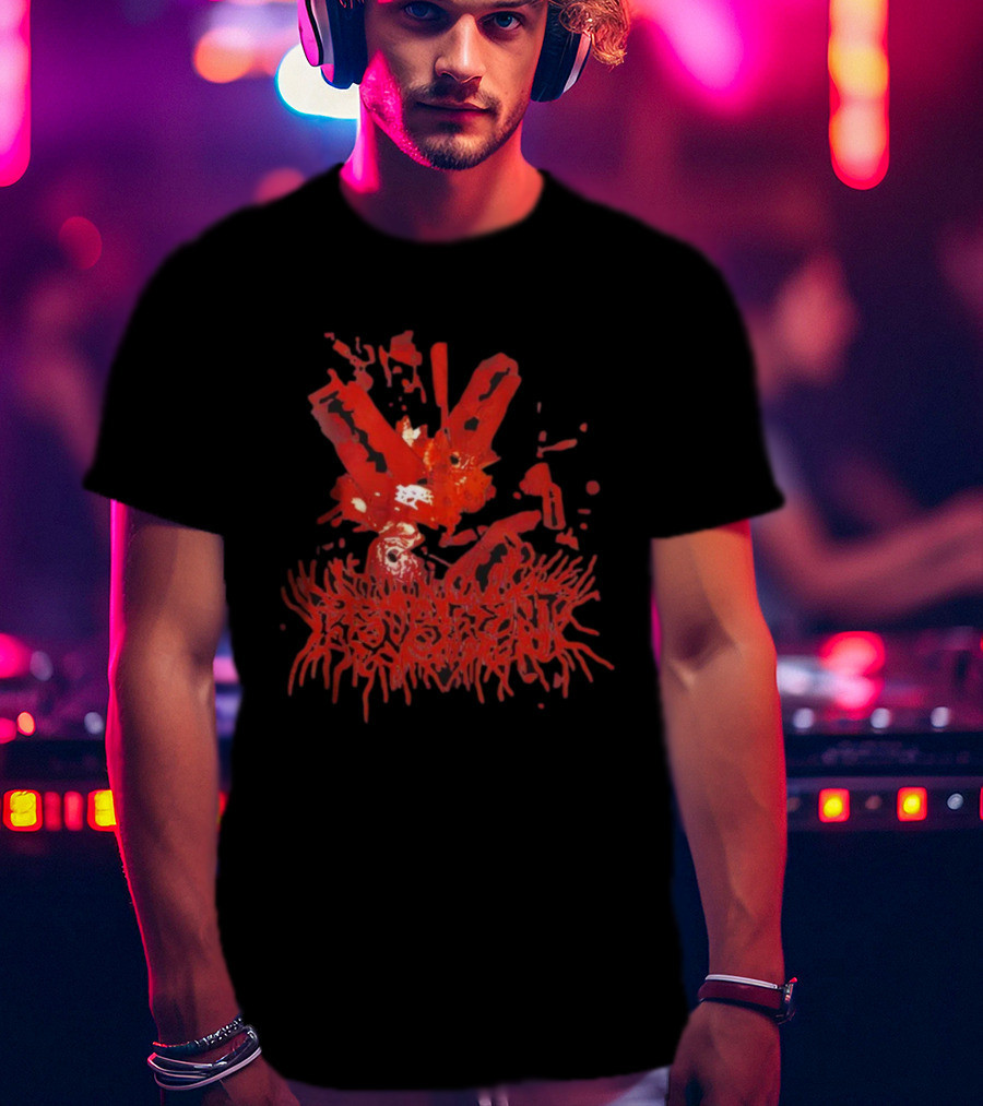 Rev3rent Razors Blood Splatter Lettering T-Shirt