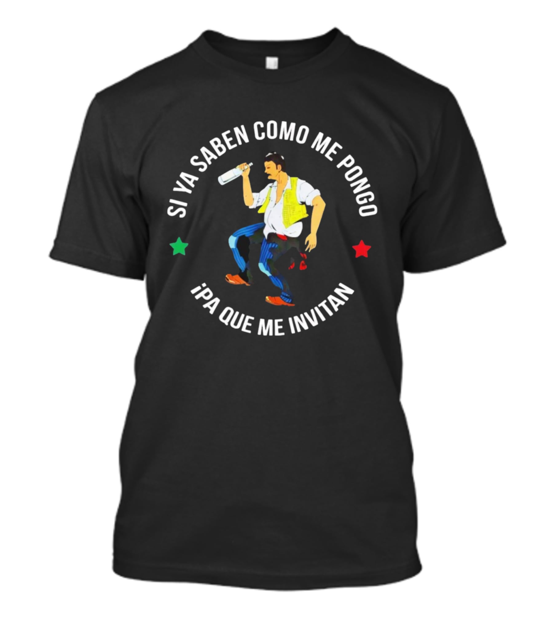 Si Ya Saben Como Me Pongo Ipa Que Me Invitan Hombre Con Botella Y Estrellas T-Shirt