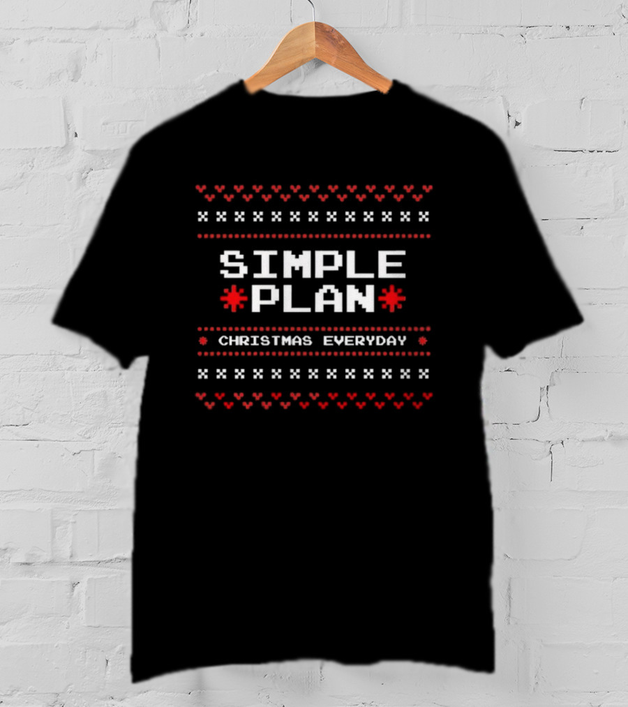 SIMPLE PLAN Christmas Everyday Heart Pattern 2025 T-Shirt