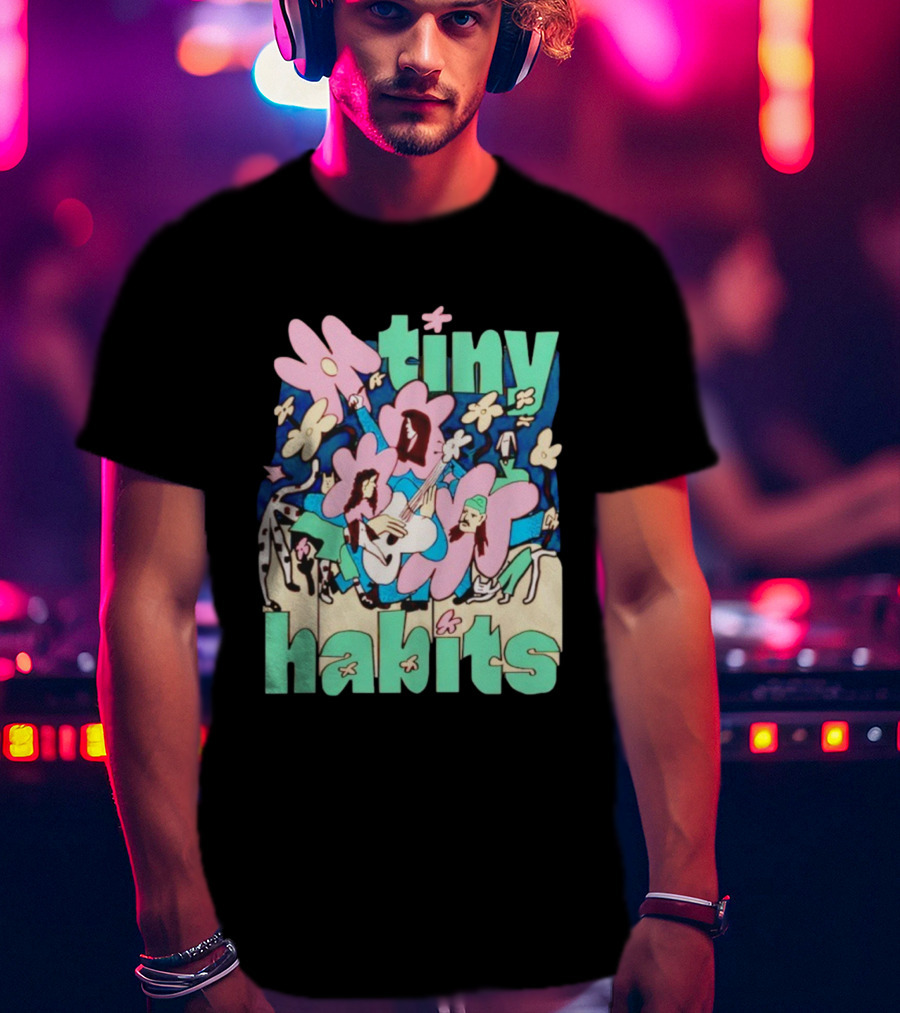 Tiny Habits Flower Guitar Art Tour T-Shirt