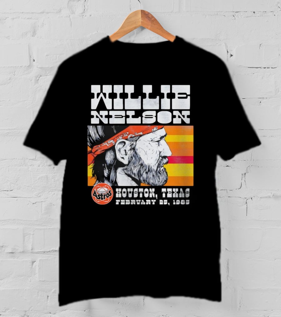 Willie Nelson Astros Houston Baseball 1985 Vintage Retro Style T-Shirt