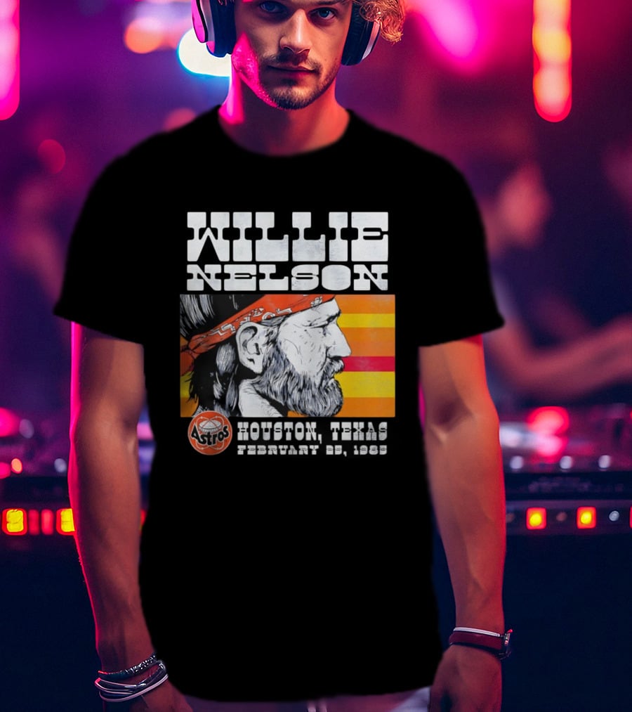 Willie Nelson Astros Houston Baseball 1985 Vintage Retro Style T-Shirt