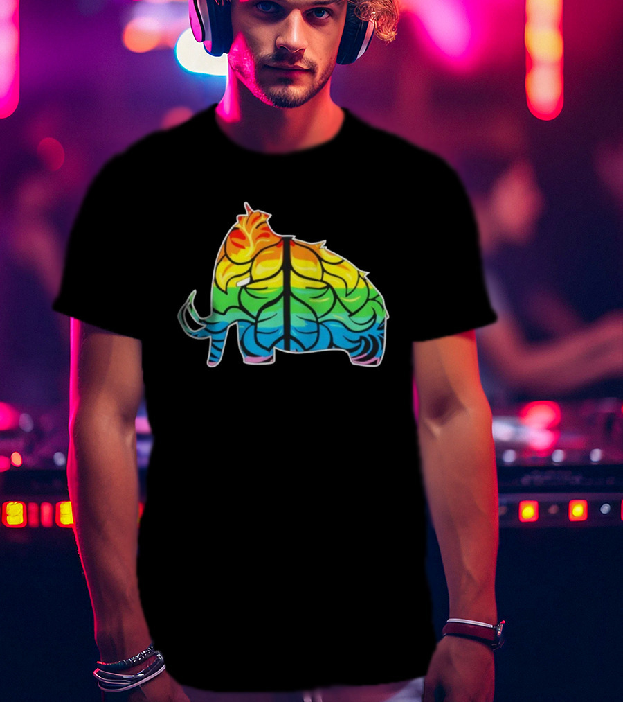 Wooli MMIII Rainbow Mammoth Leaf Pattern T-Shirt