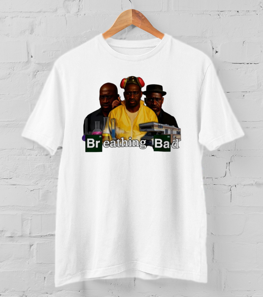 Breathing Bad Yellow Suit Characters Science Beakers RV T-Shirt
