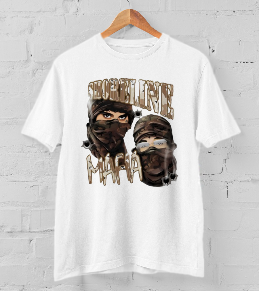 Shoreline Mafia Camo Masked Illustration T-Shirt