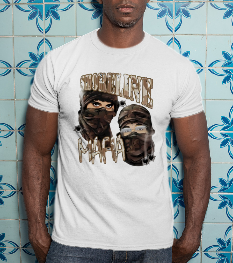 Shoreline Mafia Camo Masked Illustration T-Shirt