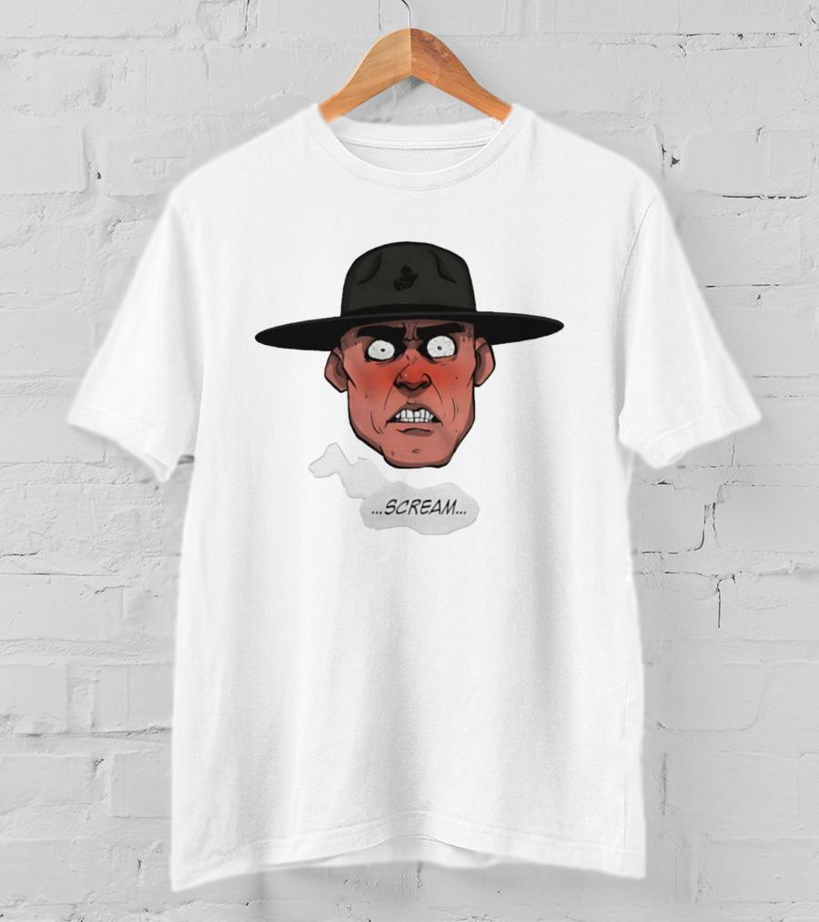 Gunnery Sergeant Hartman Angry Face Iconic Scream T-Shirt