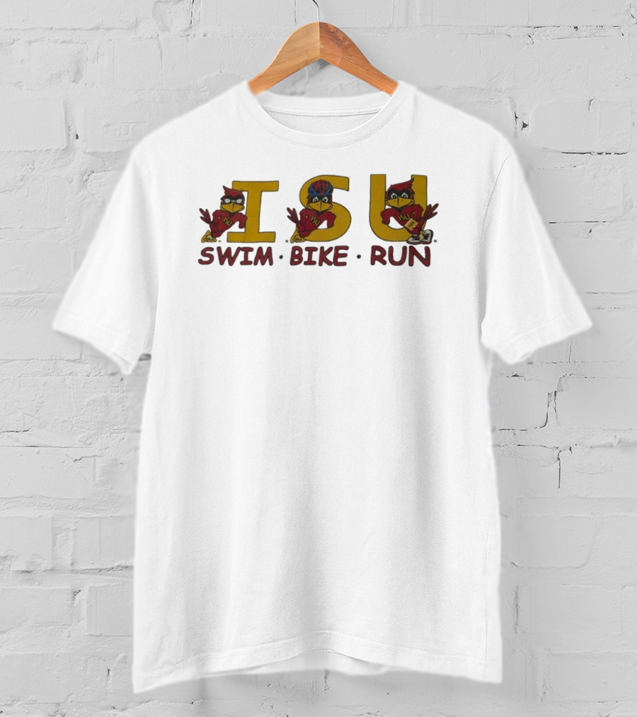 Iowa State Cyclones ISU Swim Bike Run Triathlon Enthusiast T-Shirt