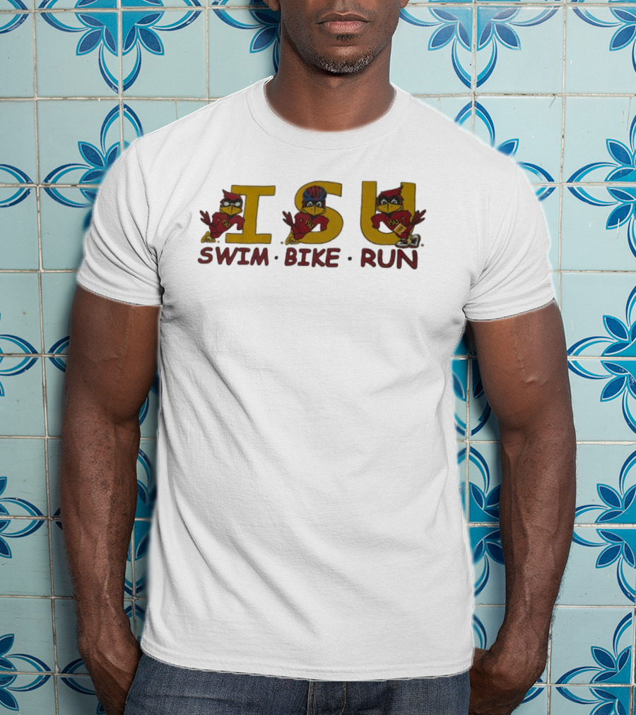 Iowa State Cyclones ISU Swim Bike Run Triathlon Enthusiast T-Shirt