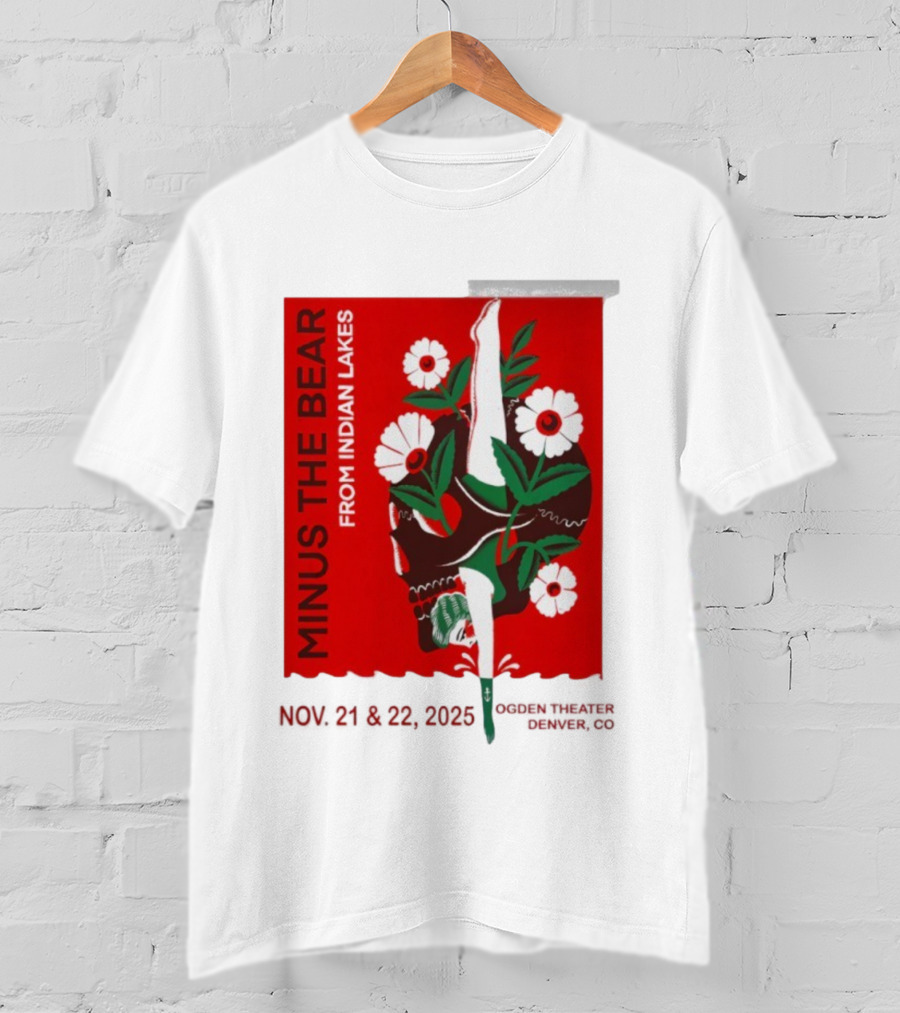 Minus The Bear From Indian Lakes Nov 21 22 2025 Ogden Theatre Denver CO T-Shirt