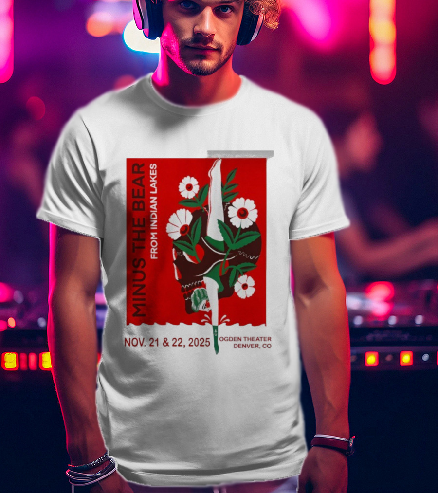 Minus The Bear From Indian Lakes Nov 21 22 2025 Ogden Theatre Denver CO T-Shirt