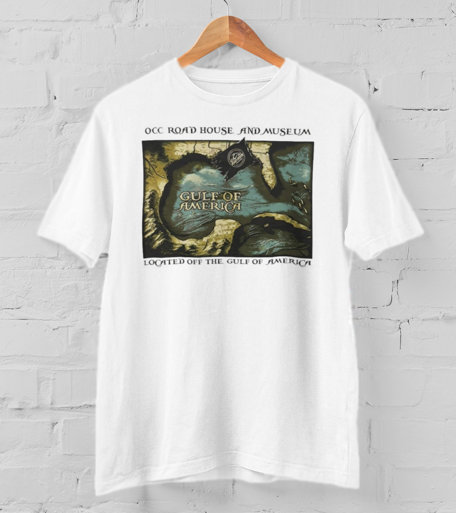 Gulf Of America OCC Road House And Museum Map Design T-Shirt