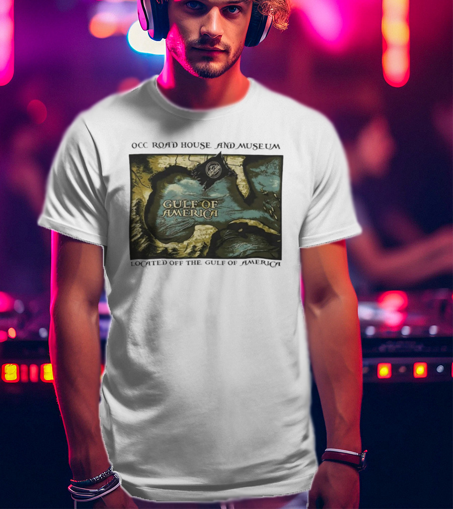 Gulf Of America OCC Road House And Museum Map Design T-Shirt