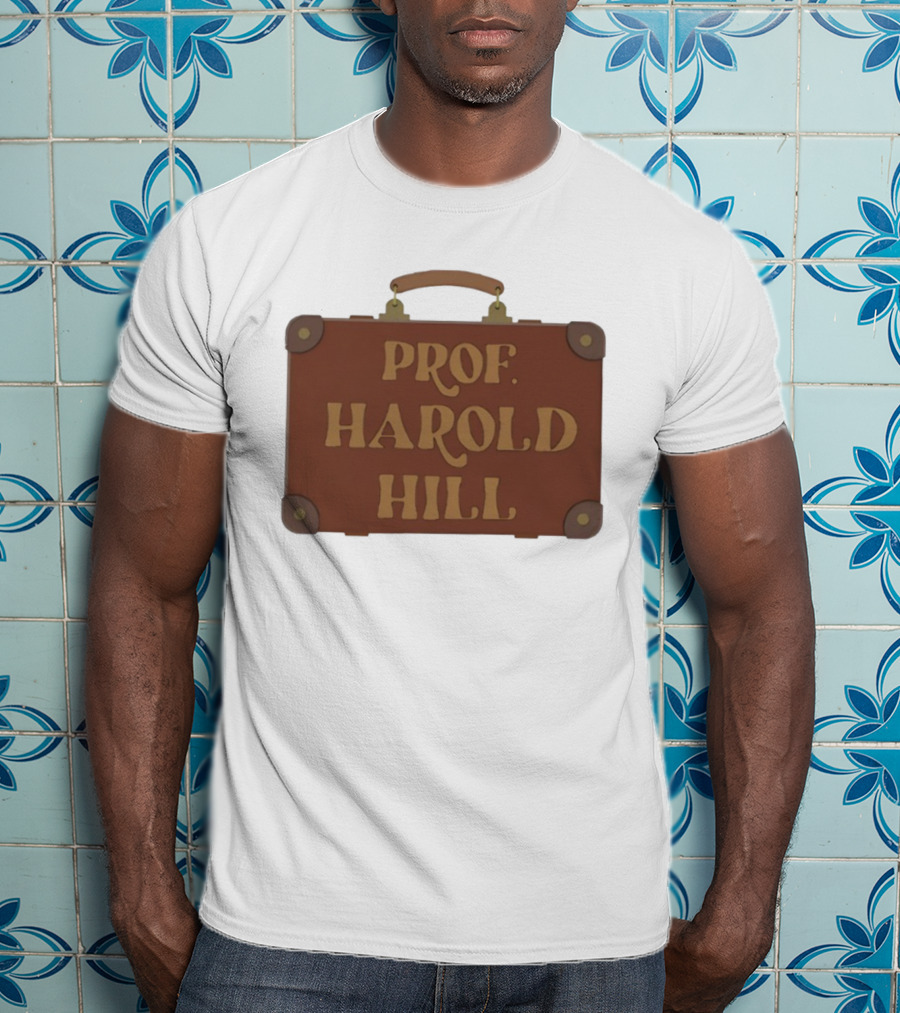 Prof Harold Hill Vintage Suitcase Design T-Shirt
