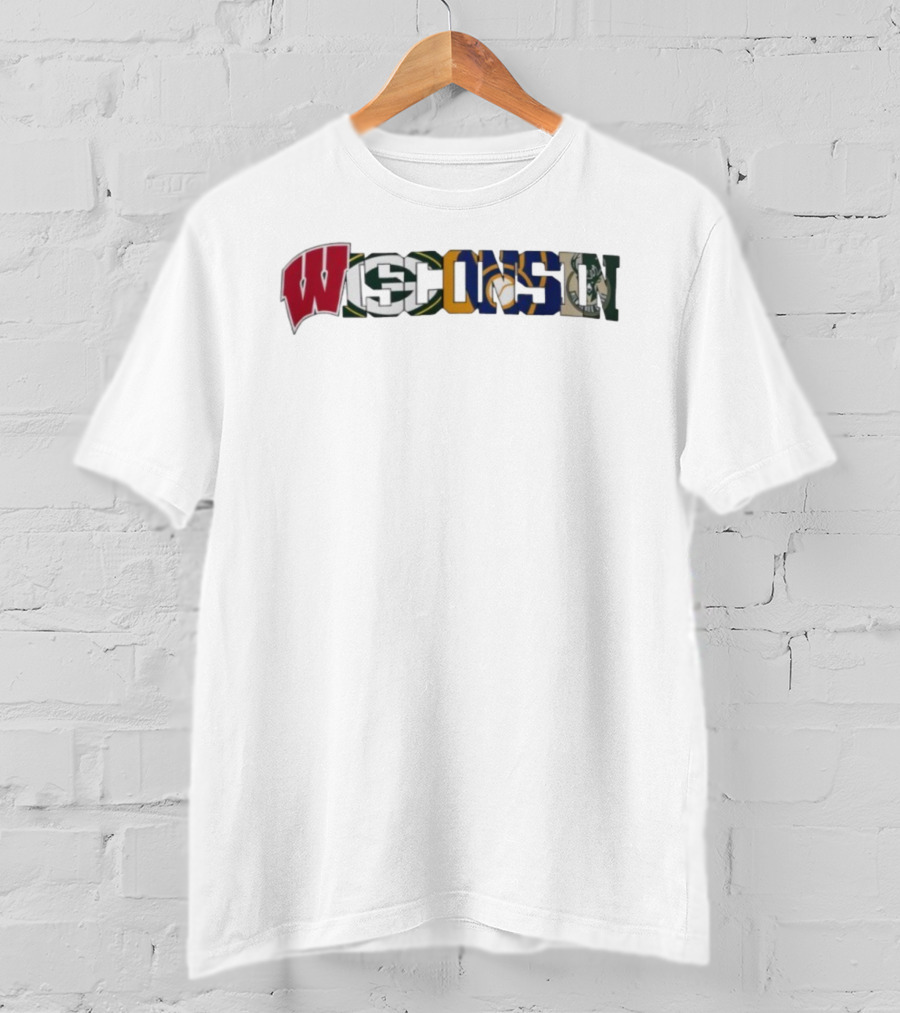 Wisconsin Badgers Packers Brewers Bucks Fan Pride T-Shirt