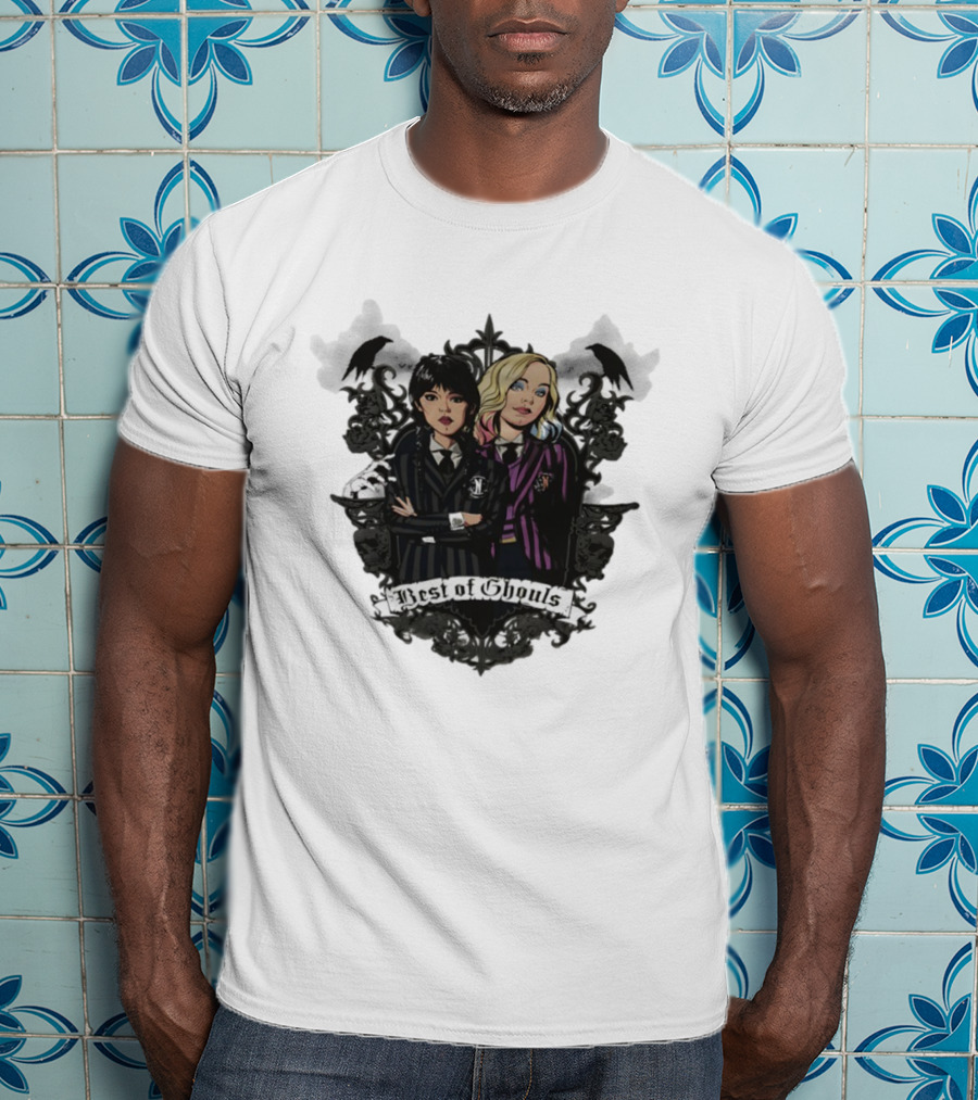 Wednesday Addams Enid Sinclair Best Of Ghouls Collage T-Shirt