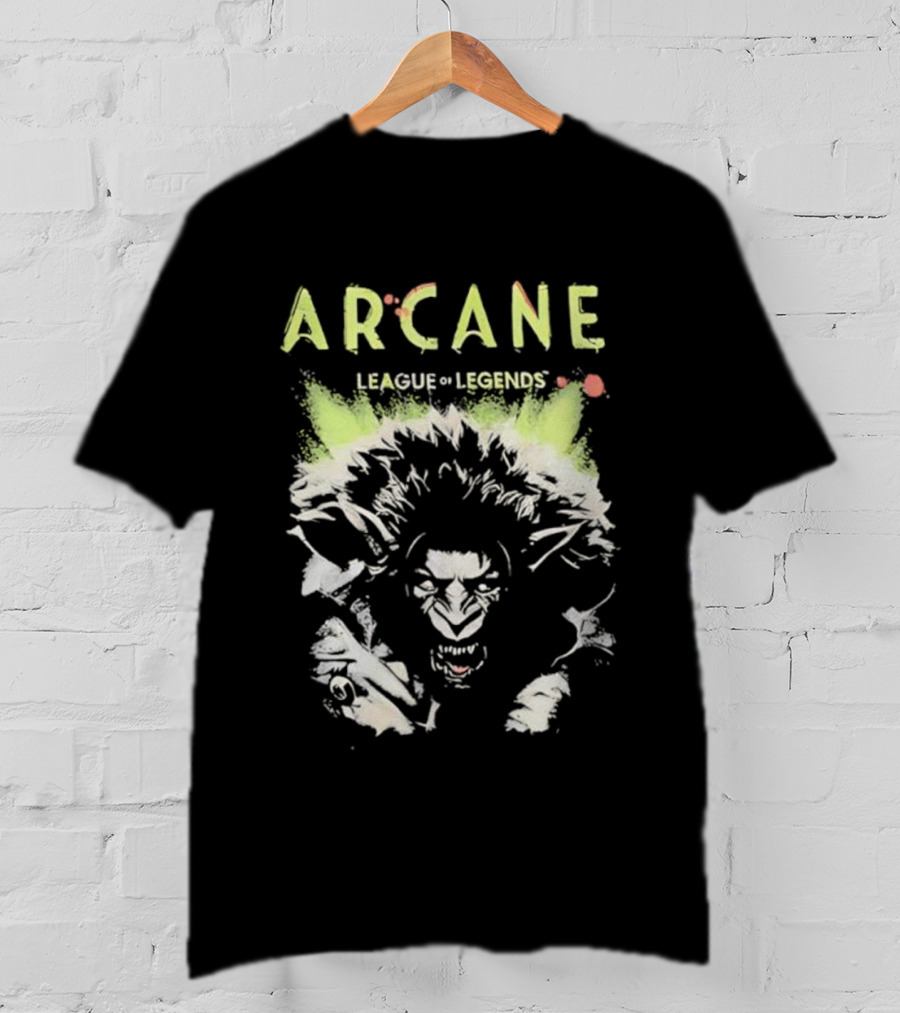 Arcane League Of Legends Ekko Screaming Face Graphic T-Shirt