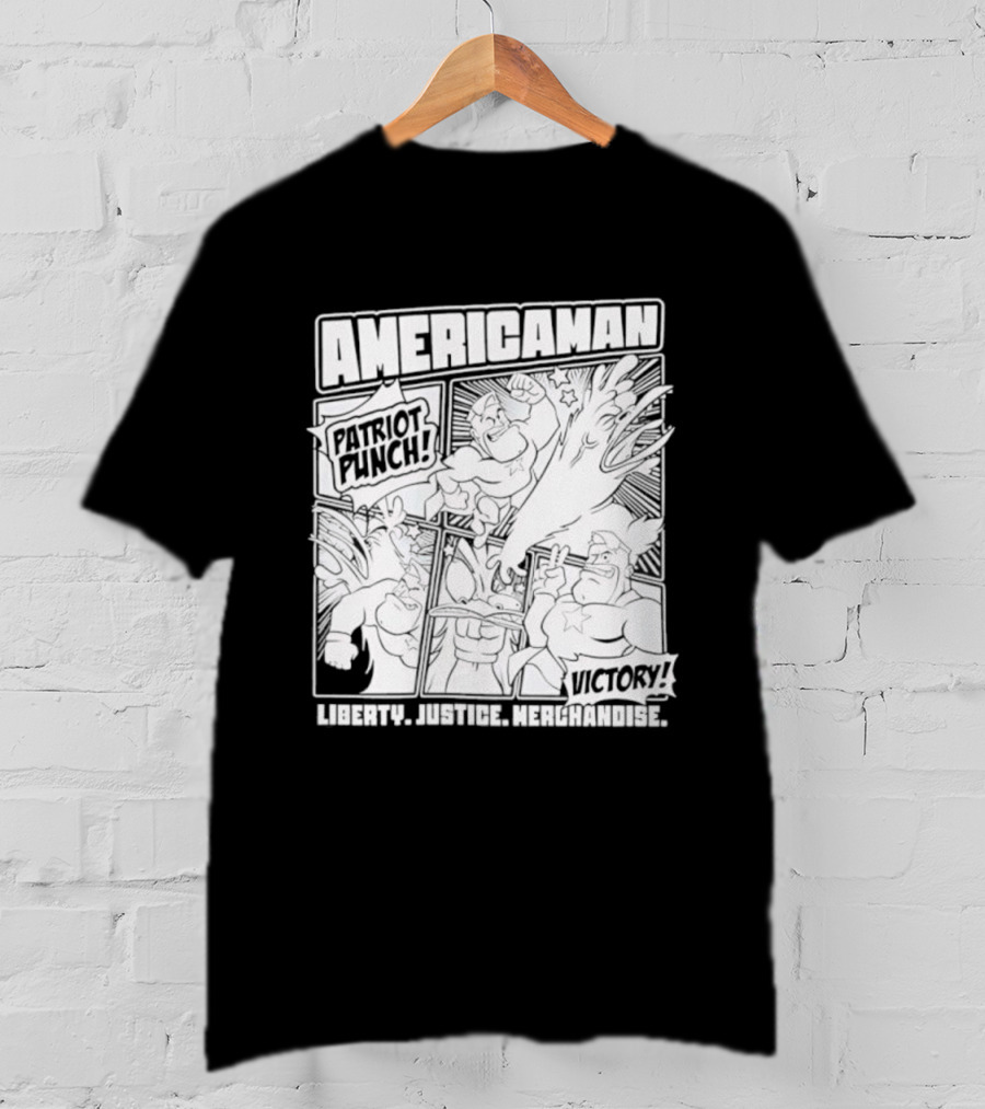 Americaman Patriot Punch Victory Liberty Vs. Injustice T-Shirt