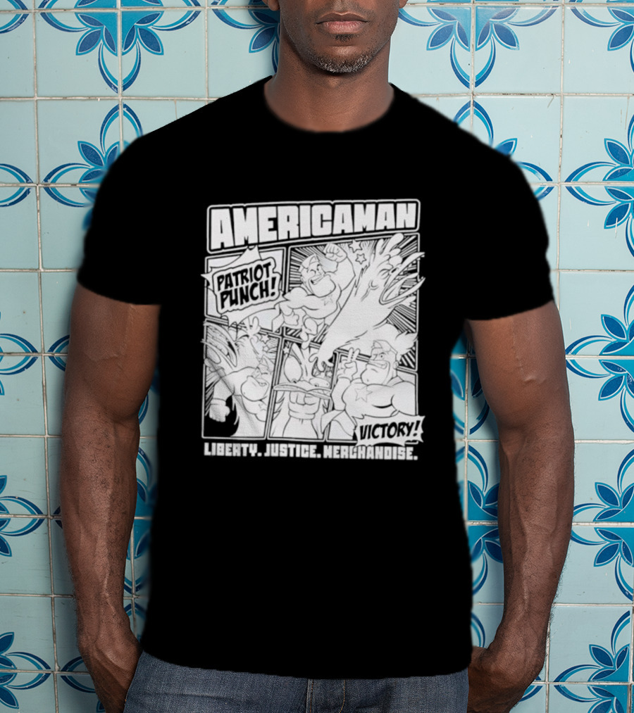 Americaman Patriot Punch Victory Liberty Vs. Injustice T-Shirt