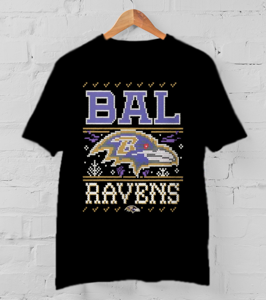 BAL Ravens Holiday Knit Style T-Shirt