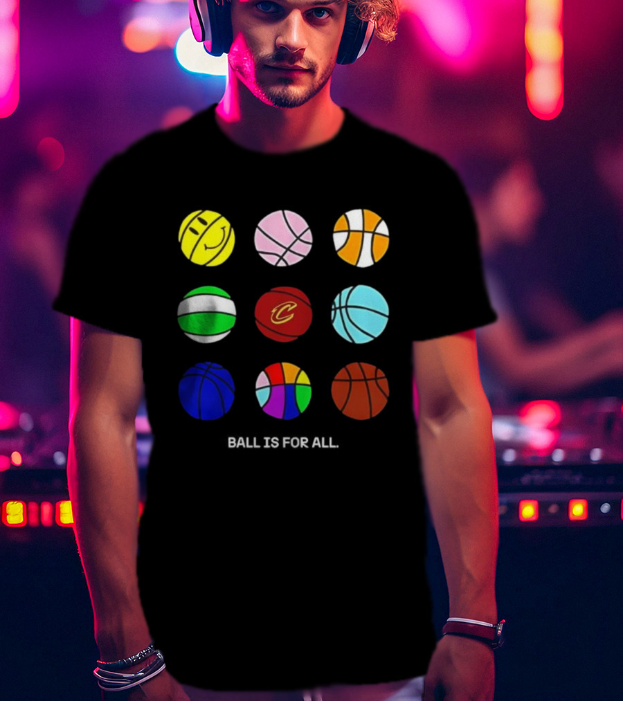 Cleveland Cavaliers Pride Collection Ball Is For All Basketball Diversity T-Shirt