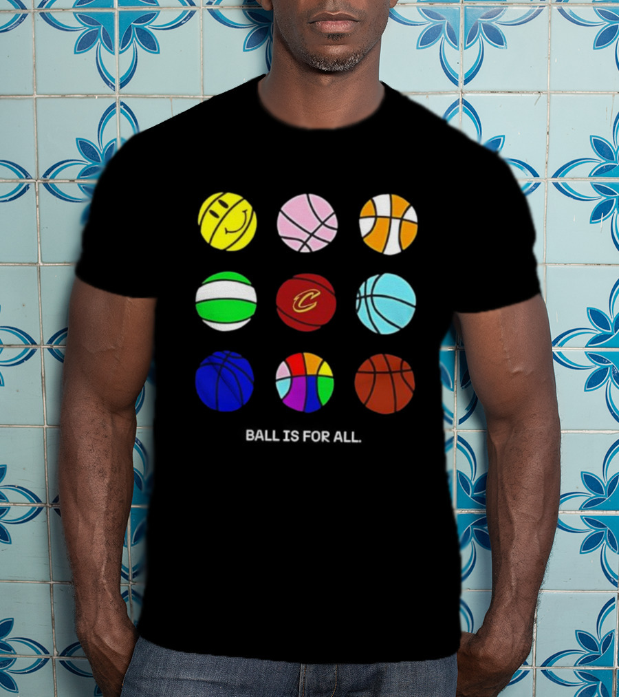 Cleveland Cavaliers Pride Collection Ball Is For All Basketball Diversity T-Shirt