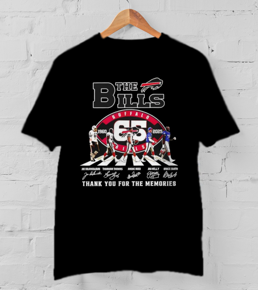 Buffalo Bills 65th Anniversary 1960 2025 Thank You For The Memories NFL Team Celebration T-Shirt