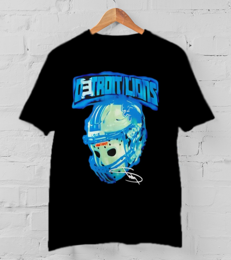 Detroit Lions Drip Helmet Signature Thanksgiving T-Shirt