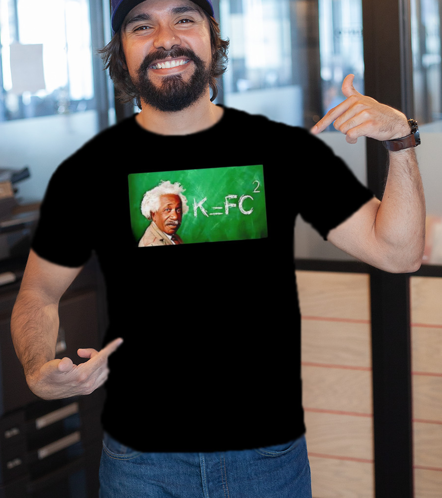 K=Fc² Einstein Formula Chalkboard Illustration T-Shirt