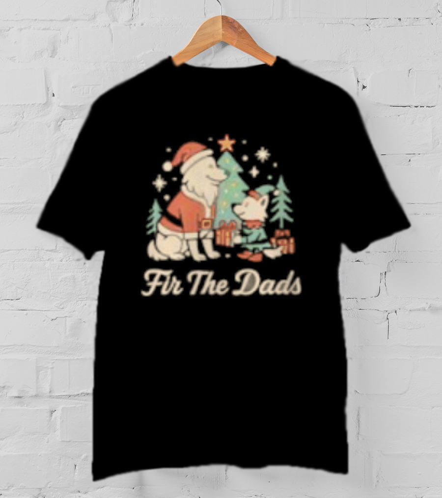 Fir The Dads Christmas Wolves Santa And Elf T-Shirt