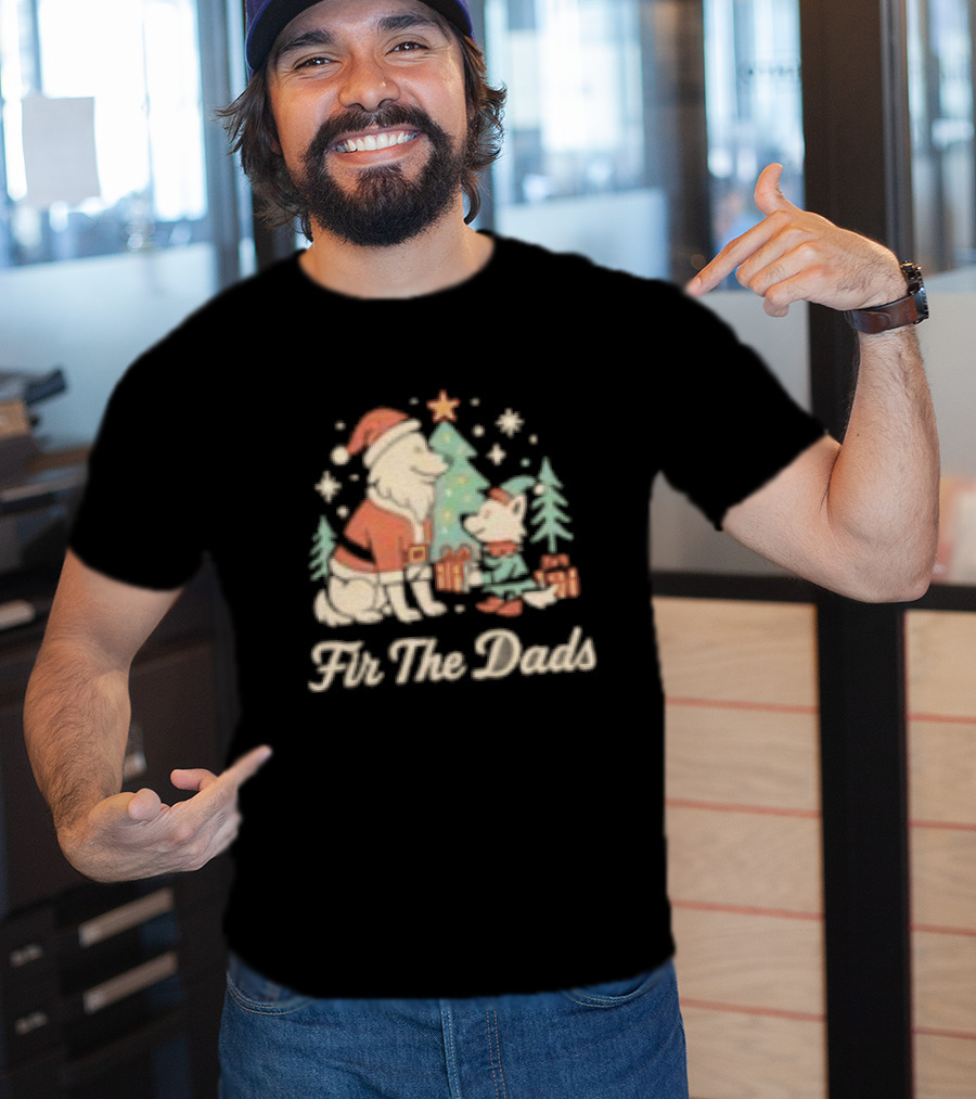 Fir The Dads Christmas Wolves Santa And Elf T-Shirt