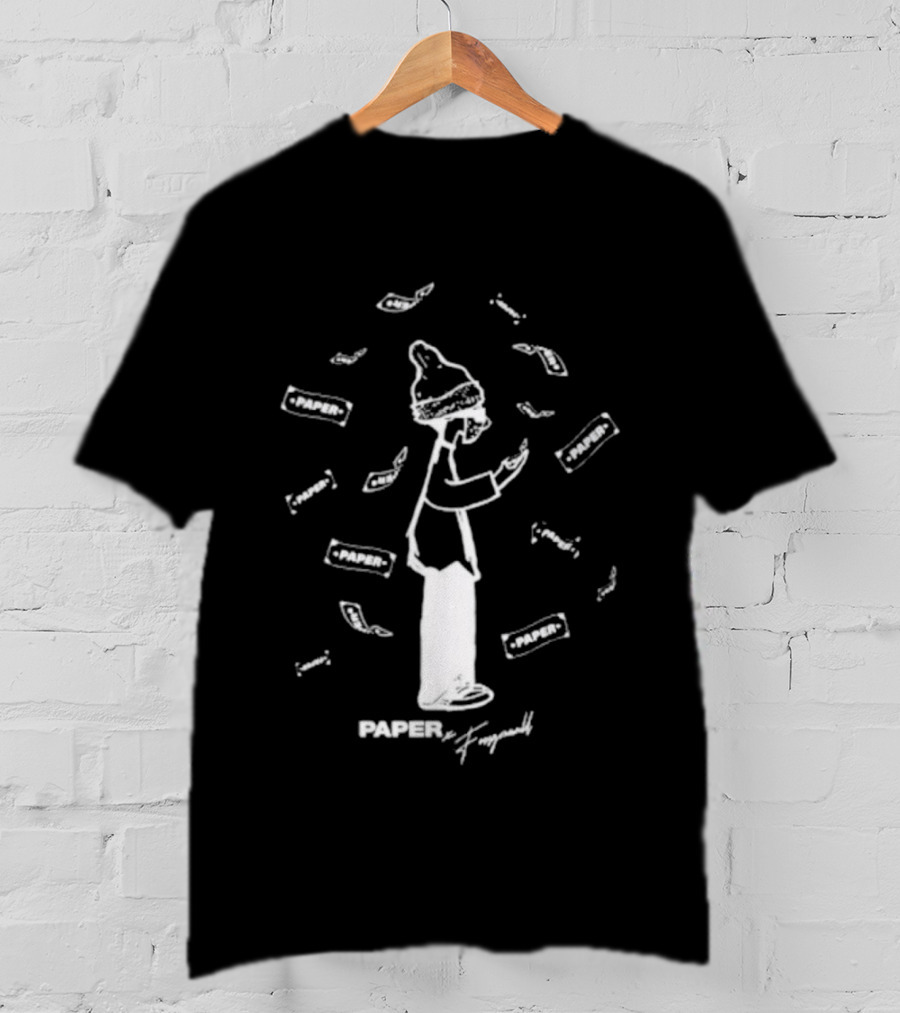 Foos Gone Wild Paper Cartoon Character With Money Black T-Shirt