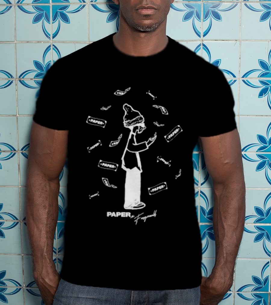Foos Gone Wild Paper Cartoon Character With Money Black T-Shirt