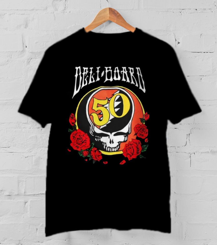 Grateful Dead 50th Anniversary Steal Your Face Skull Roses T-Shirt