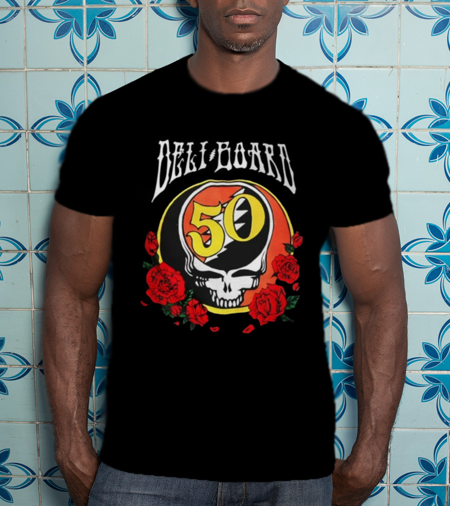 Grateful Dead 50th Anniversary Steal Your Face Skull Roses T-Shirt