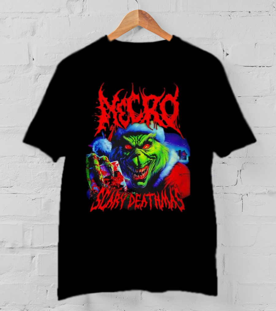 Necro Grinch Scary Deathmas Holiday Horror T-Shirt