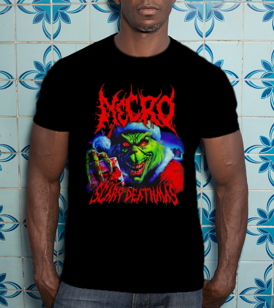 Necro Grinch Scary Deathmas Holiday Horror T-Shirt
