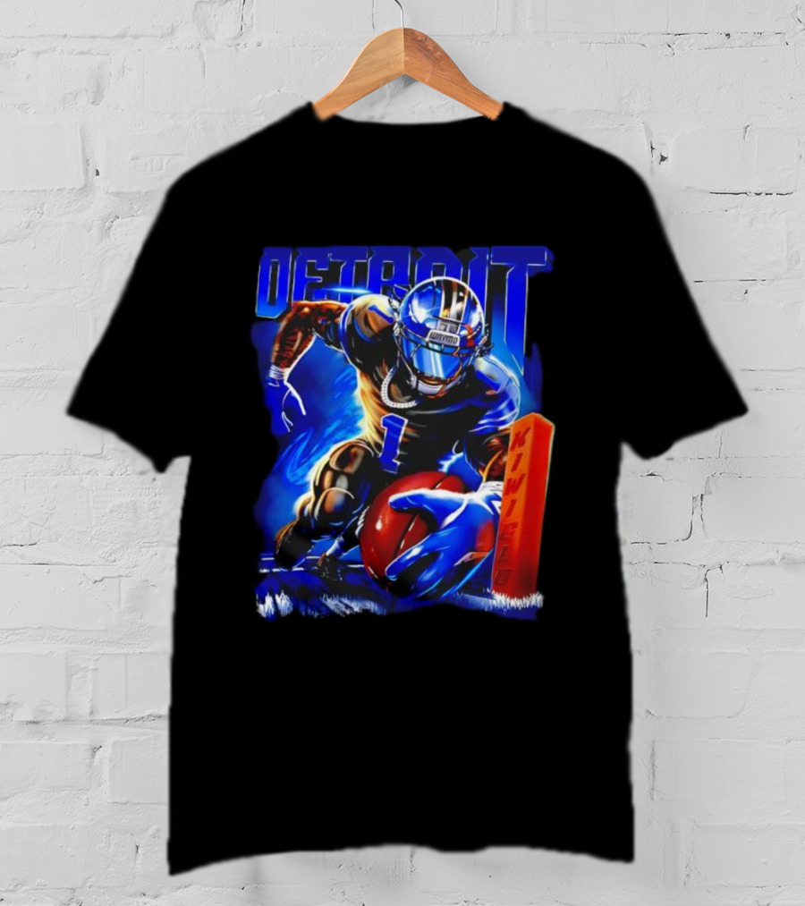Detroit Kiwiclo X Jameson Williams 1 Football Collection T-Shirt